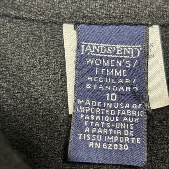 Lands End Wool Blend Cardigan Jacket Sz 10 Cottage Granny Lagenlook Minimalist - Picture 2 of 9